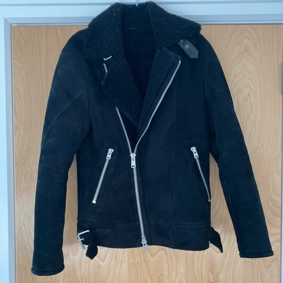 AllSaints Men's Shearling Jacket - Picture 3 of 8